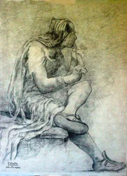 Figure Study for the decoration of the National Institute of Music in Rio de Janeiro